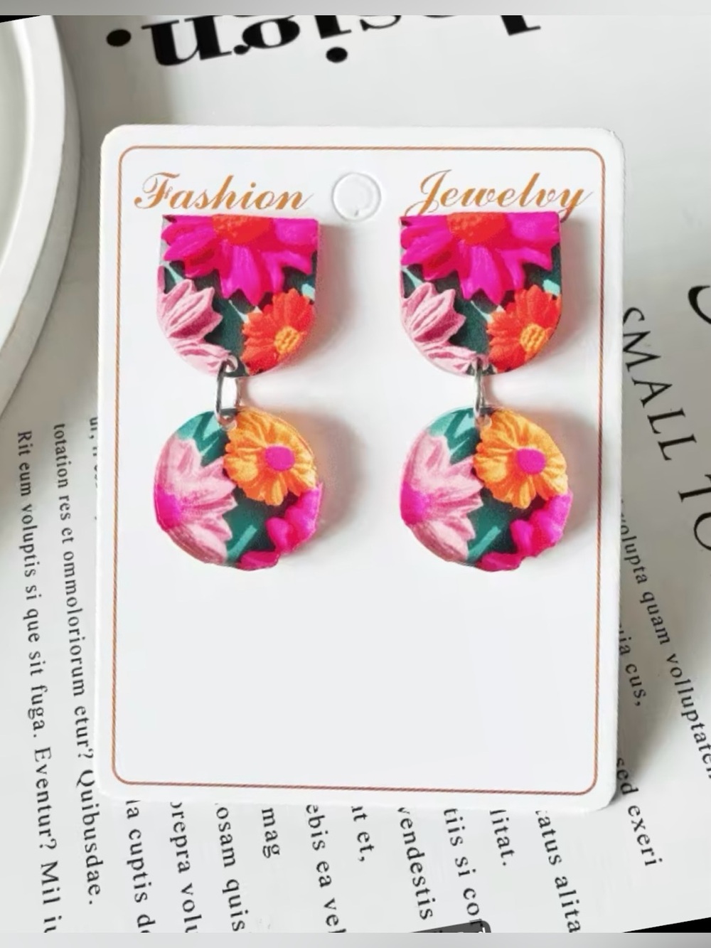 Floral Multicolored Dangle Earrings